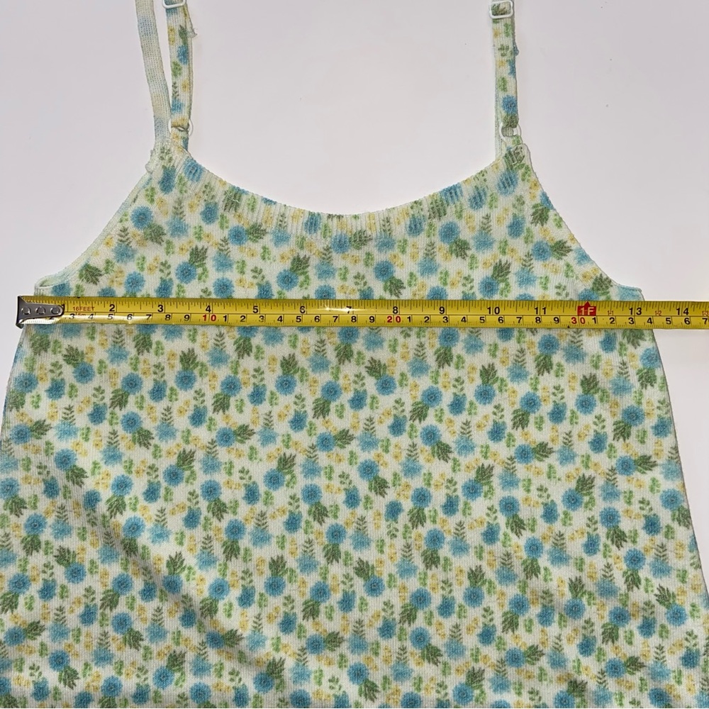 Zara knit short floral dress. With Adjustable Straps Green / Blue Size M - Picture 9 of 10